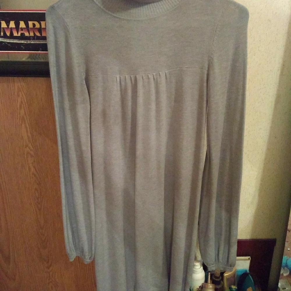 Grey turtleneck sweater dress, size small